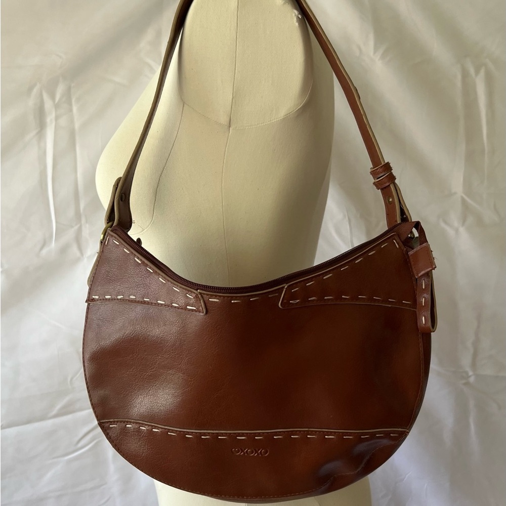 XOXO Rich Brown faux leather shoulder bag.